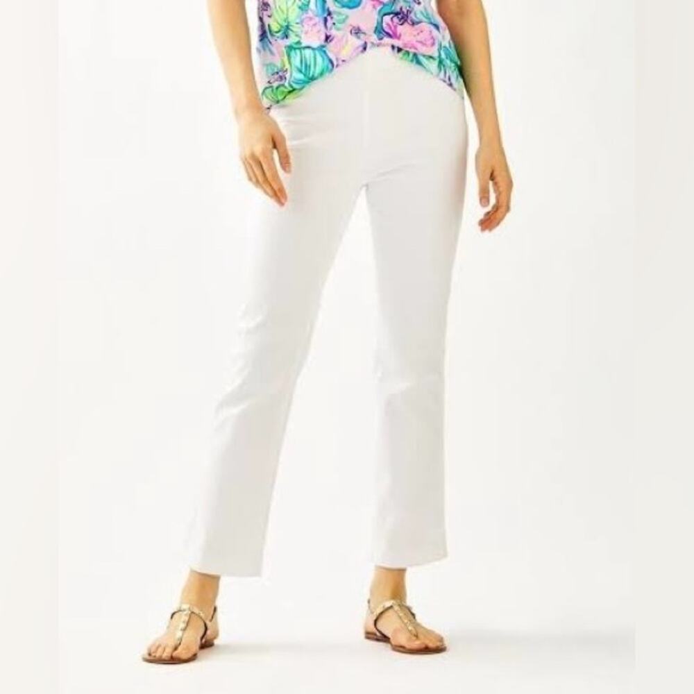 NWT Lilly Pulitzer Ocean Cay High Rise White Pants Size 14 I0172